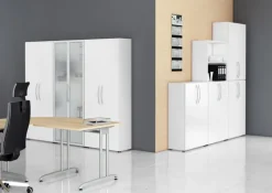 Aktenschrank 80 x 188 cm Graphit/ Weiß