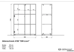 Aktenschrank LION 85 x 120 cm Weiß/ Navarra-Eiche