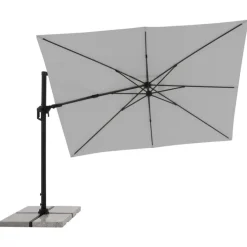 Ampelschirm 350 x 260 cm schwarz /hellgrau