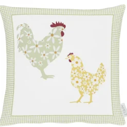 APELT Kissenhülle HAHN & HUHN 40x40cm mehrfarbig