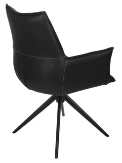 Armlehnenstuhl BERGAMO schwarz Leder