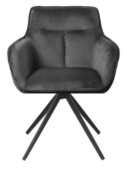 Armlehnstuhl CLEO Samtvelour grau/schwarz