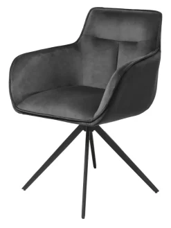 Armlehnstuhl CLEO Samtvelour grau/schwarz