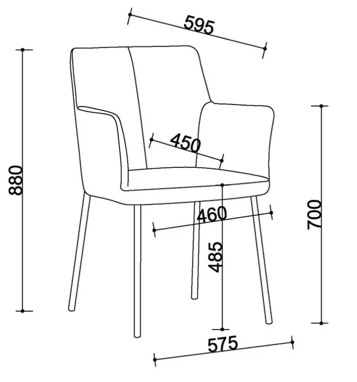 Armlehnstuhl FLORENCE I 2er Set grau