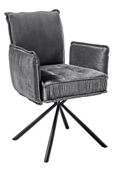 Armlehnstuhl INA Samtbezug grau 60 x 46 cm