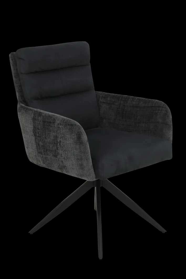 Armlehnstuhl LEANDRA 2er Set Wildlederoptik anthrazit innen und Webstoff außen