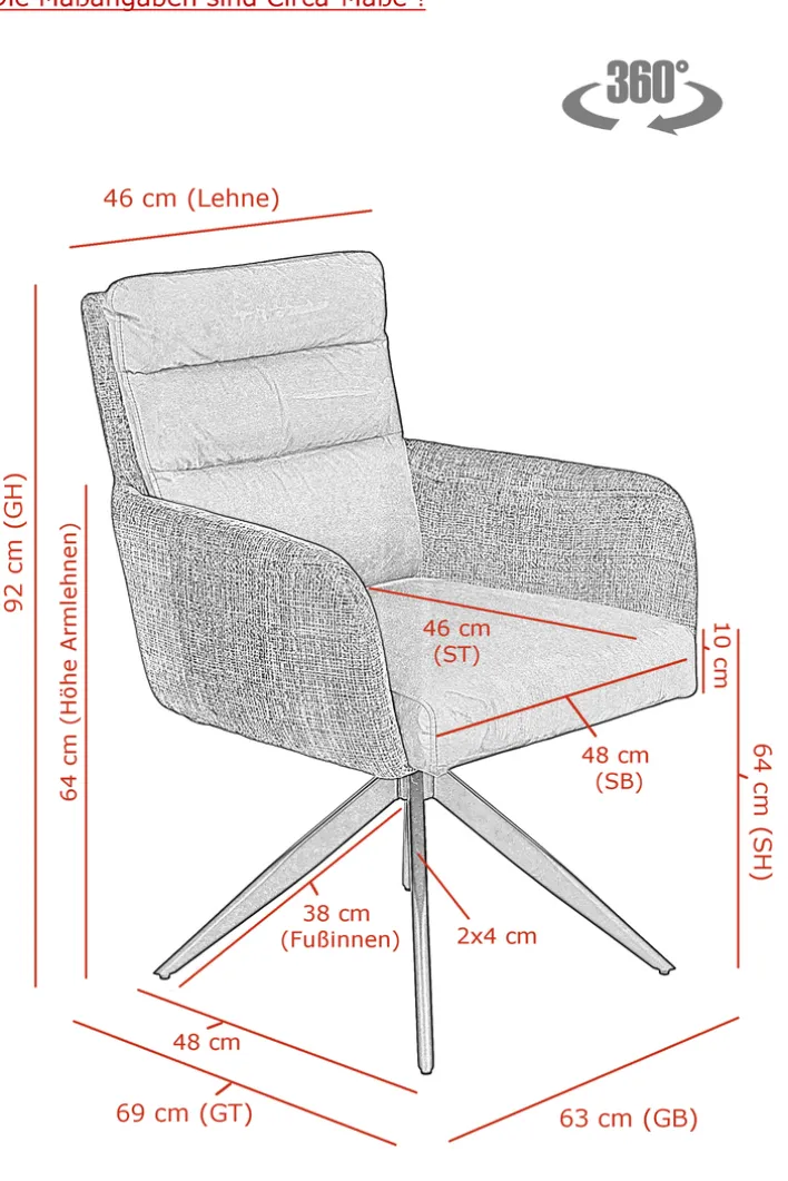 Armlehnstuhl LEANDRA 2er Set Wildlederoptik anthrazit innen und Webstoff außen
