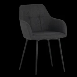 Armlehnstuhl MARIA 2er Set Webstoff anthrazit