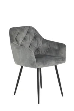 Armlehnstuhl TINA I 2er Set vintage velvet anthrazit