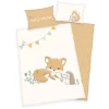 baby best Renforcé-Babybettwäsche WALDFREUNDE 100 x 135 cm beige/senfgelb