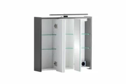 Bad Spiegelschrank PALERMO 65 x 62,7 x 16 cm Anthrazit/Spiegel