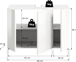 Bad Waschbeckenunterschrank Vira ca. 82 × 56 × 34 cm
