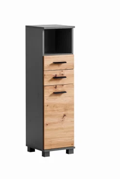 Bad-Hochschrank Bad PALERMO Artisan Eiche Dekor/Anthrazit ca. 110,5 x 30,3 x 32,6 cm