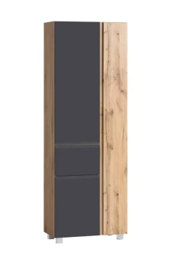 Bad-Hochschrank GENT grau/braun