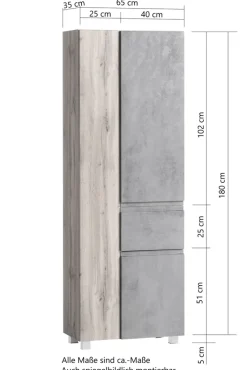 Bad-Hochschrank GENT grau/braun