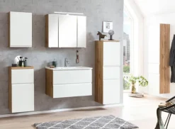 Bad-Seitenschrank GENT weiß/braun 40cm