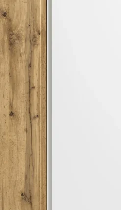 Bad-Seitenschrank GENT weiß/braun 65cm 2-türig