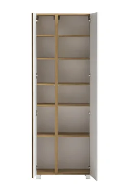 Bad-Seitenschrank GENT weiß/braun 65cm 2-türig