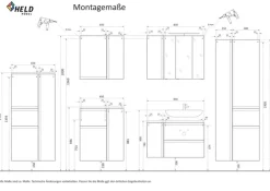Bad-Seitenschrank GENT weiß/braun 65cm