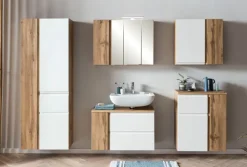 Bad-Seitenschrank GENT weiß/braun 65cm