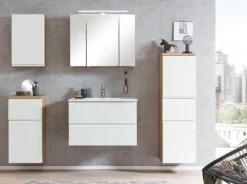 Bad-Spiegelschrank GENT weiß/braun 80cm