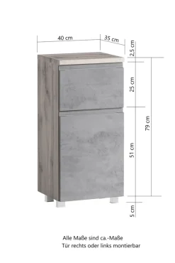 Bad-Unterschrank GENT weiß/braun 40cm