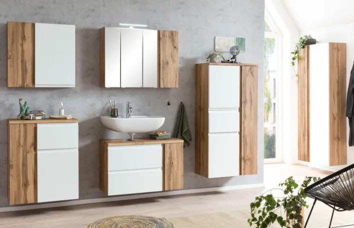 Bad-Unterschrank GENT weiß/braun 65cm