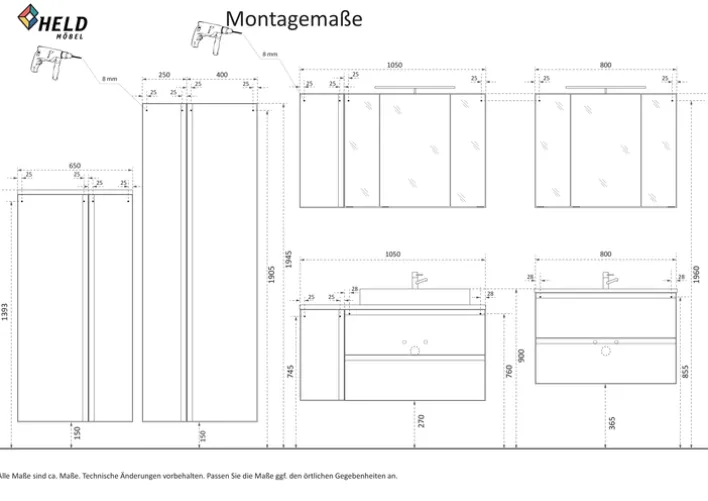 Bad-Unterschrank GENT weiß/braun 65cm