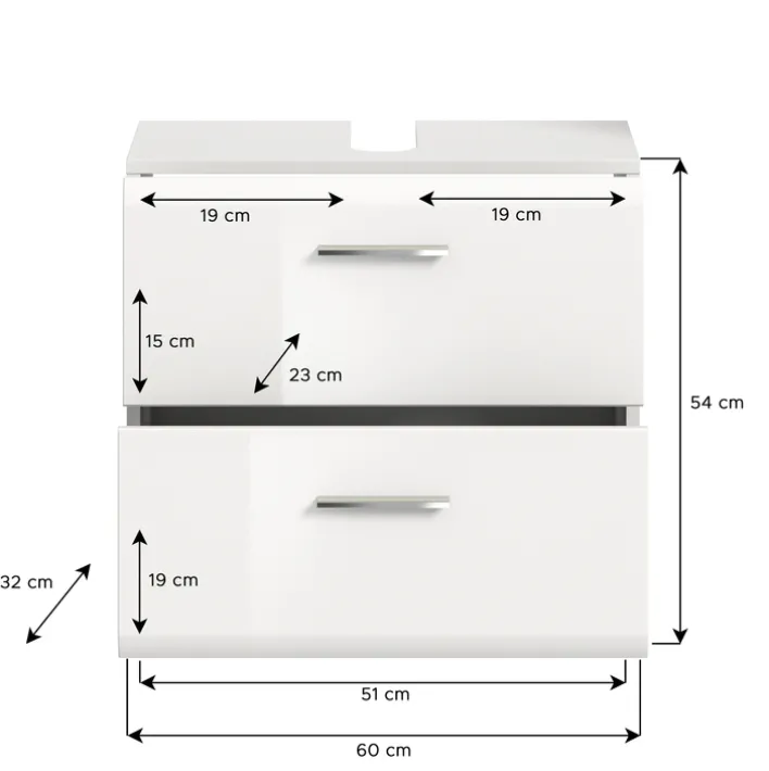 Bad-Waschbeckenunterschrank LOGAN weiß
