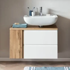 Bad-Waschbeckenunterschrank GENT weiß/braun