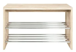 Bank 81 x 55 x 30 cm Holznachbildung eiche