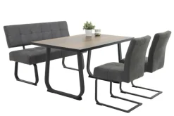 Bank LUISE mit Rückenlehne anthrazit