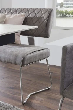 Bank MOKA I-KG ZINC edelstahl /hellgrau