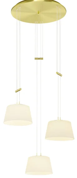 BANKAMP LED Pendelleuchte CONUS 3-flg messingfarbig