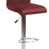 Barhocker AMATI 2er Set Edelstahl /Lederlook rot