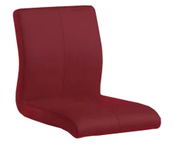 Barhocker AMATI 2er Set Edelstahl /Lederlook rot