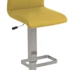 Barhocker AMATI 2er Set Edelstahl /Lederlook gelb