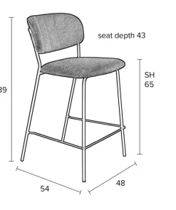 Barstuhl JOLIEN 2er Set dunkelblau