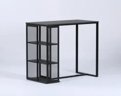 Bartisch CLARENCE dunkelgrau/Eicheoptik