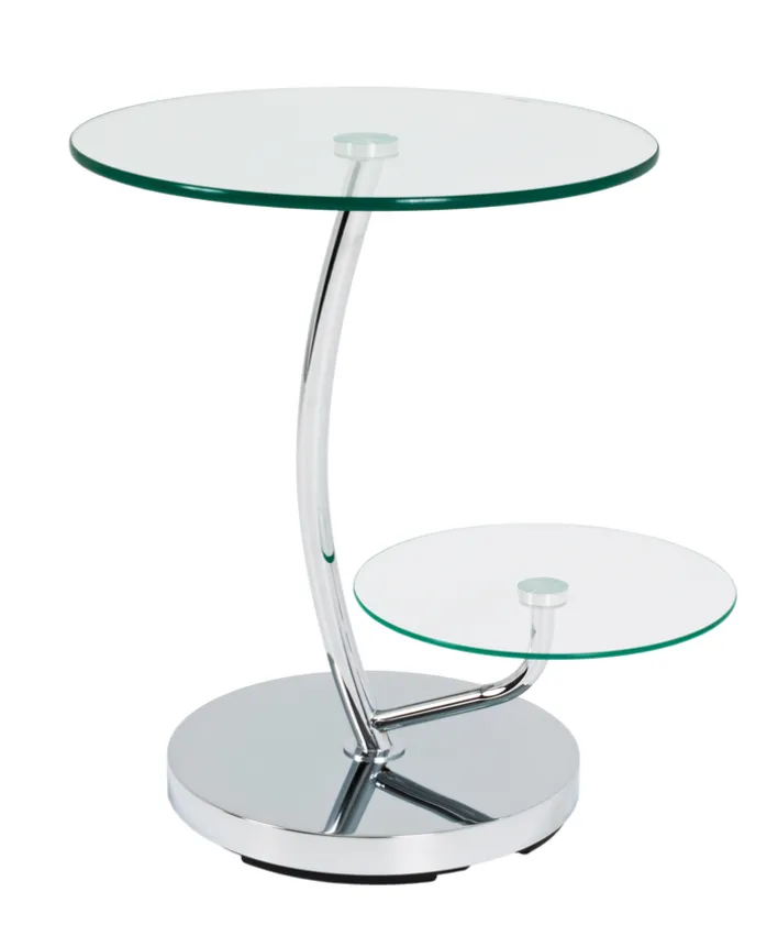 Beistelltisch Ø 52 cm chrom/Glas