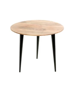 Beistelltisch ø 50 cm Akazie massiv/schwarz