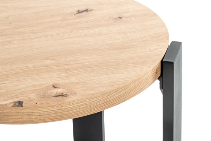 Beistelltisch ø 50 cm braun/schwarz