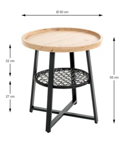 Beistelltisch ø 50 cm Eiche-Dekor braun/schwarz