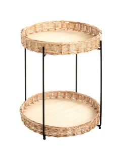 Beistelltisch ø 42 cm natur/schwarz