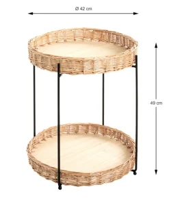 Beistelltisch ø 42 cm natur/schwarz