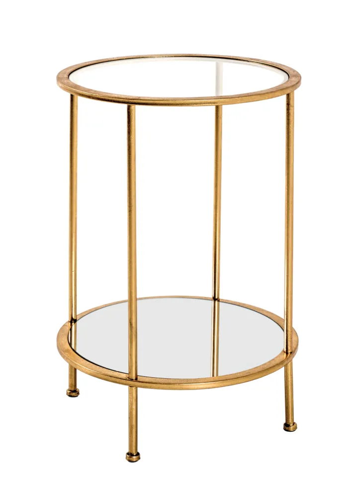 Beistelltisch 38 x 55 cm goldfarbig rund
