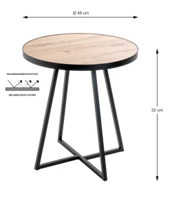 Beistelltisch 48 x 48 cm braun/schwarz