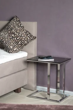 Beistelltisch 54 x 37 cm chromfarbig/schwarz