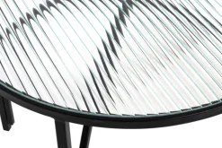 Beistelltisch 50 x 50 cm Dekorglas/schwarz