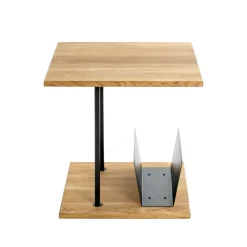 Beistelltisch 45 x 45 cm Eiche massiv braun/schwarz